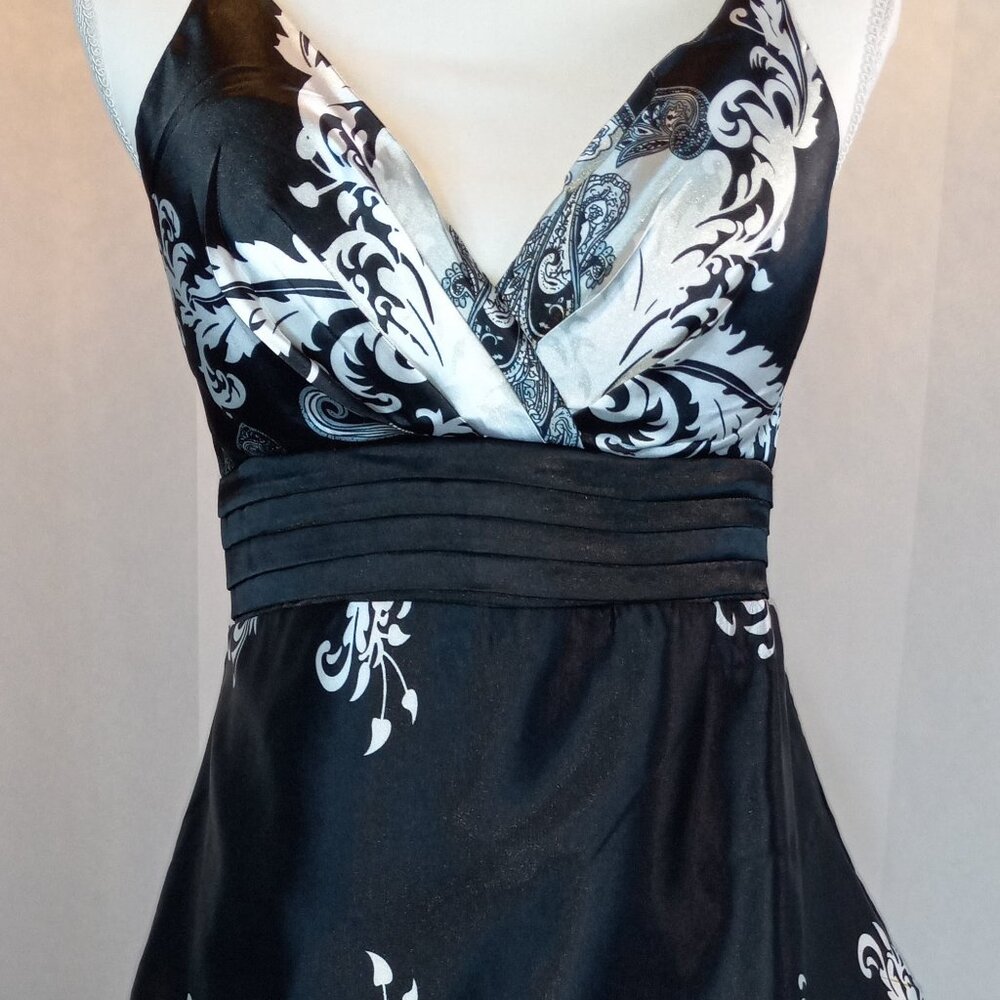 Papillon Black Silver Sleeveless Dance Party Cocktail dress Size